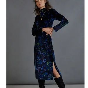 Anthropologie Velvet Midi Dress